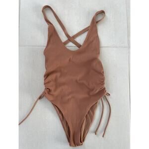 Body Glove Swim One Piece Swimsuit Ribbed Plunge Strappy Swimwear